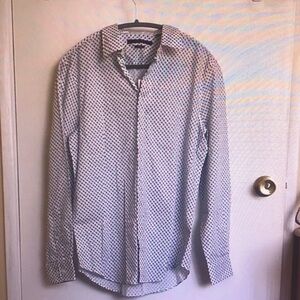 Men's Black and White Patterned Shirt